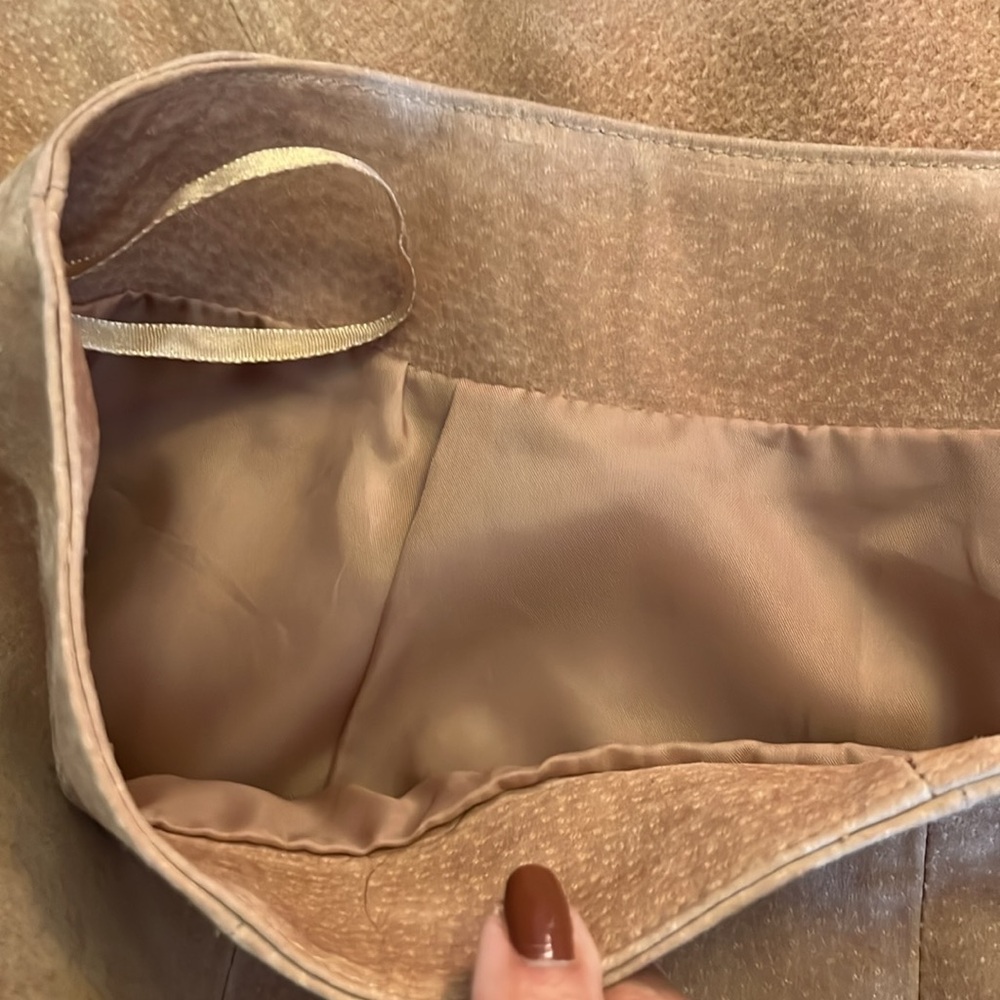 A.M.I. 100% LEATHER LONG TAN SKIRT Size 10 - Picture 9 of 10